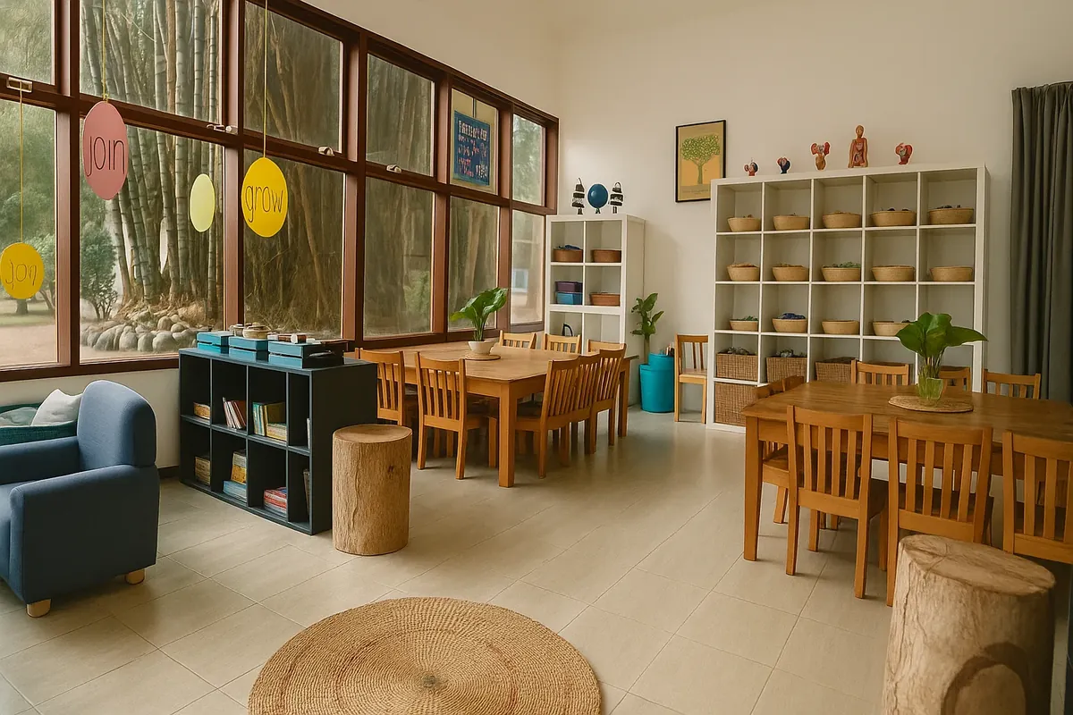 Reggio-inspired classroom at The Little Nest nursery school Arusha